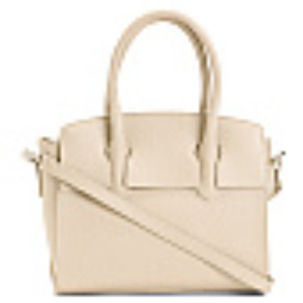 Made In Italy Leather Satchel With Crossbody Strap